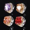 Jewelry Copper Bottom Gold-Plated Simulation Bird'S Nest Cut Fat Square Premium Ring Female 14 * 16