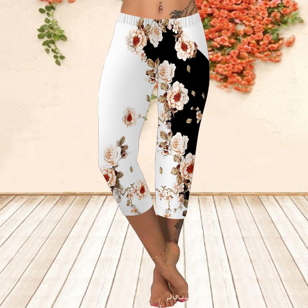 Длинные брюки, летние короткие леггинсы, короткие узкие брюки, леггинсы больших размеров. Женские облегающие длинные брюки с 3D-принтом красных роз.