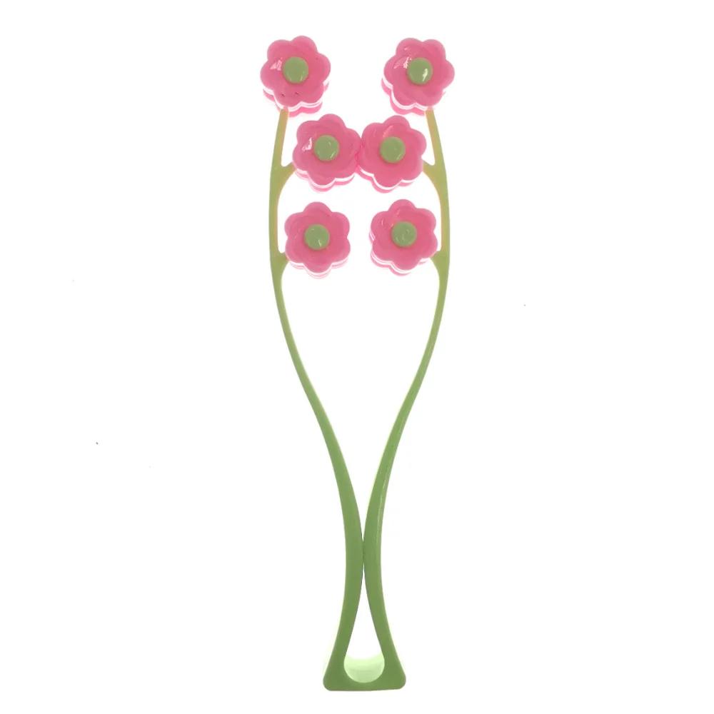 1 шт. портативный роликовый массажер для лица с цветочным дизайном Y-образный инструмент для релаксации лица косметический массажер для пальцев