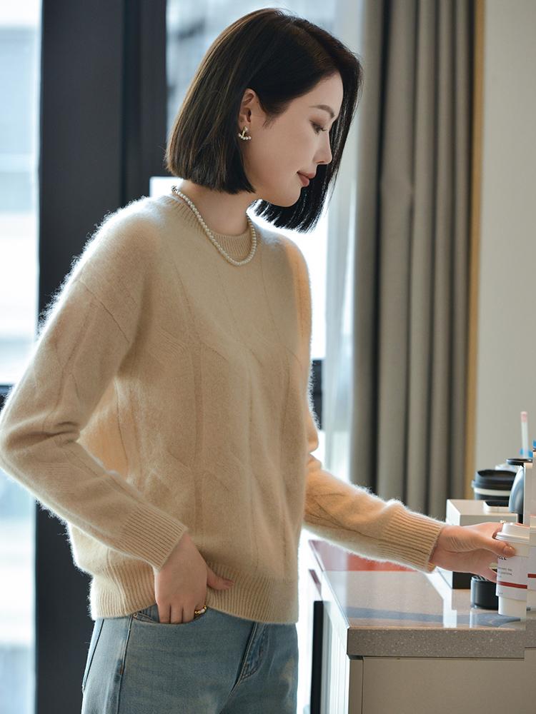 Женский кашемировый свитер Qinghe кашемир 30% кашемир 70% шерсть осенне-зимний кашемировый пуловер мягкий и теплый