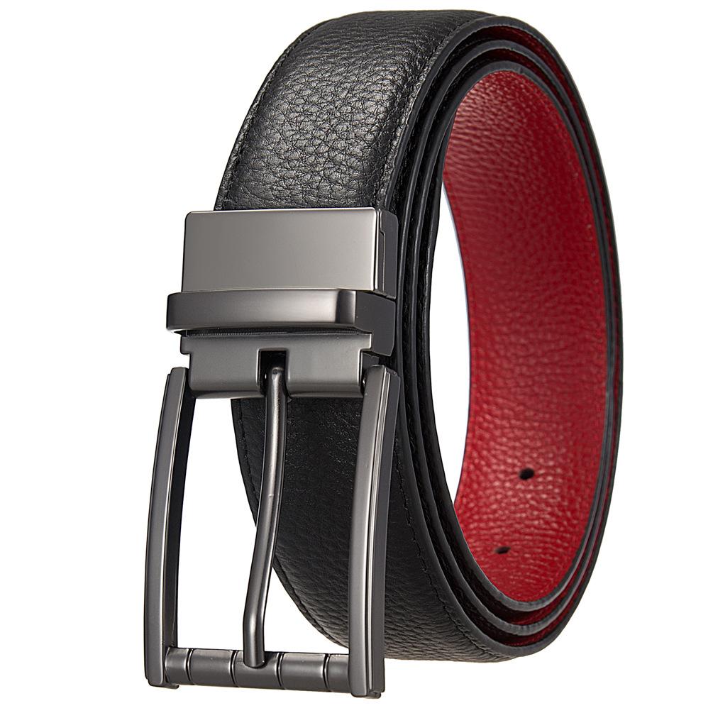 Модный перфорированный ремень, ремень из коровьей кожи первого слоя, ремень с пряжкой для мужчин Ly35-25935-5