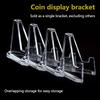 10Pcs Clear Acrylic Coin Display Stand Holders Small Easel Rack Trading Card Holder Support For Kpop Idol Card Organizer