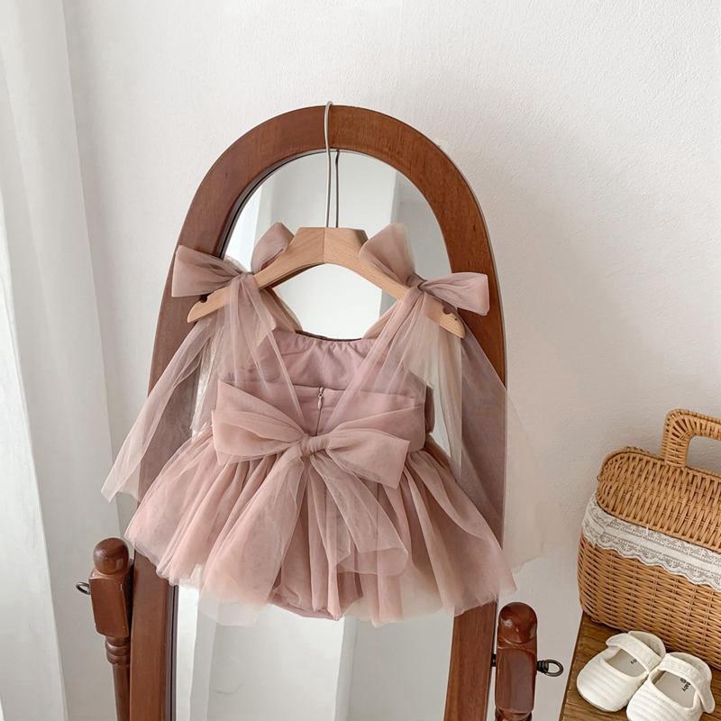 Toddler Baby Girls Bow Mesh Dress Baby Photography Decorative Dress