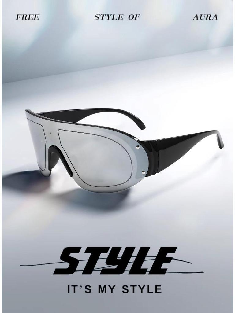 Ветрозащитные солнцезащитные очки с защитой от УФ-лучей: Стильная унисекс оправа большого размера для уличной моды