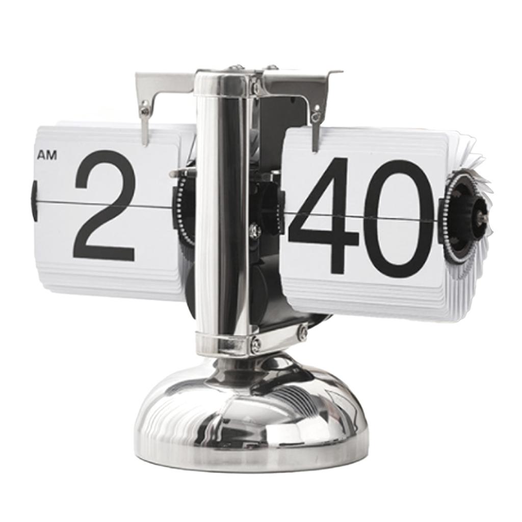 Digital Down Clock Retro Minimalist Single Foot Mechanical Auto Clock Desk Clock for Home