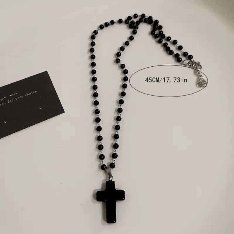 Готическое панк хип-хоп ожерелье с крестом - Y2K красное сердце шипы цепь персонализированные трендовые аксессуары