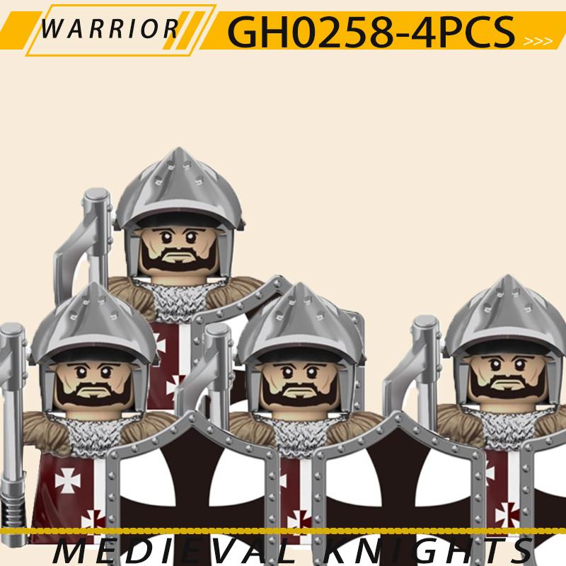 Medieval Military Jerusalem Tripoli Knight Building Blocks Castle Lionheart Hospital Teutonic Soldier Figures Warrior Bricks Toy