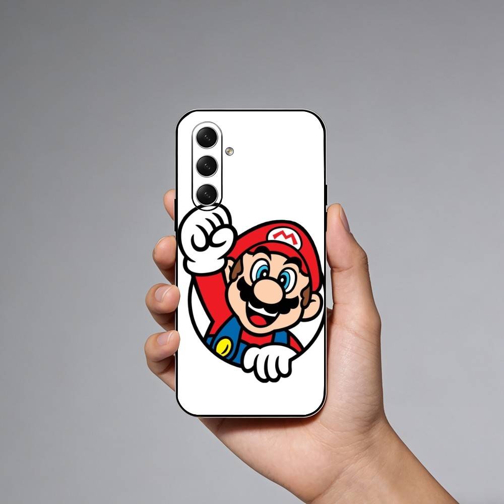 M-Mario Cartoon Phone Case For Samsung Galaxy A73,21,22,32,71,53,52,51,80,5G Soft Black Cover