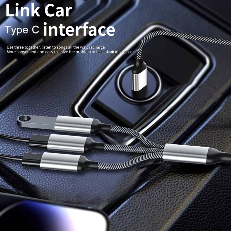 Разветвитель USB C (папа) на 2/3 USB C (мама) Кабели-конвертеры Несколько хабов Порт USB C Хаб Зарядное устройство Адаптер для разделения питания 11,81 дюйма