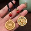 Vintage Gold Plated Brass Car Keychain Hollow Gourd Keychain Bag Charm Lucky Key Ring Jewelry