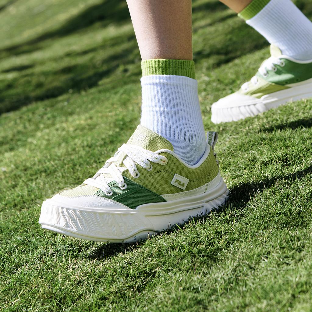 Fila Fosso Retro Casual Fashion Slip Resistant Durable Low Top Canvas Shoes Women Sneaker Green F12W422304FGJ