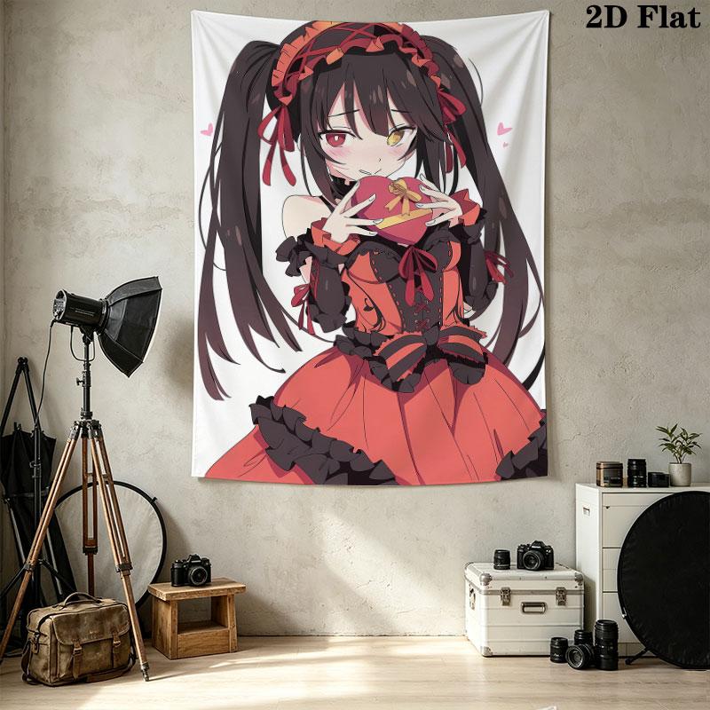 Kurumi Wall Tapestry Aesthetic Wall Hanging Printed Fabric Blanket Decorative Tapestries For Bedroom Living Room Home Decor