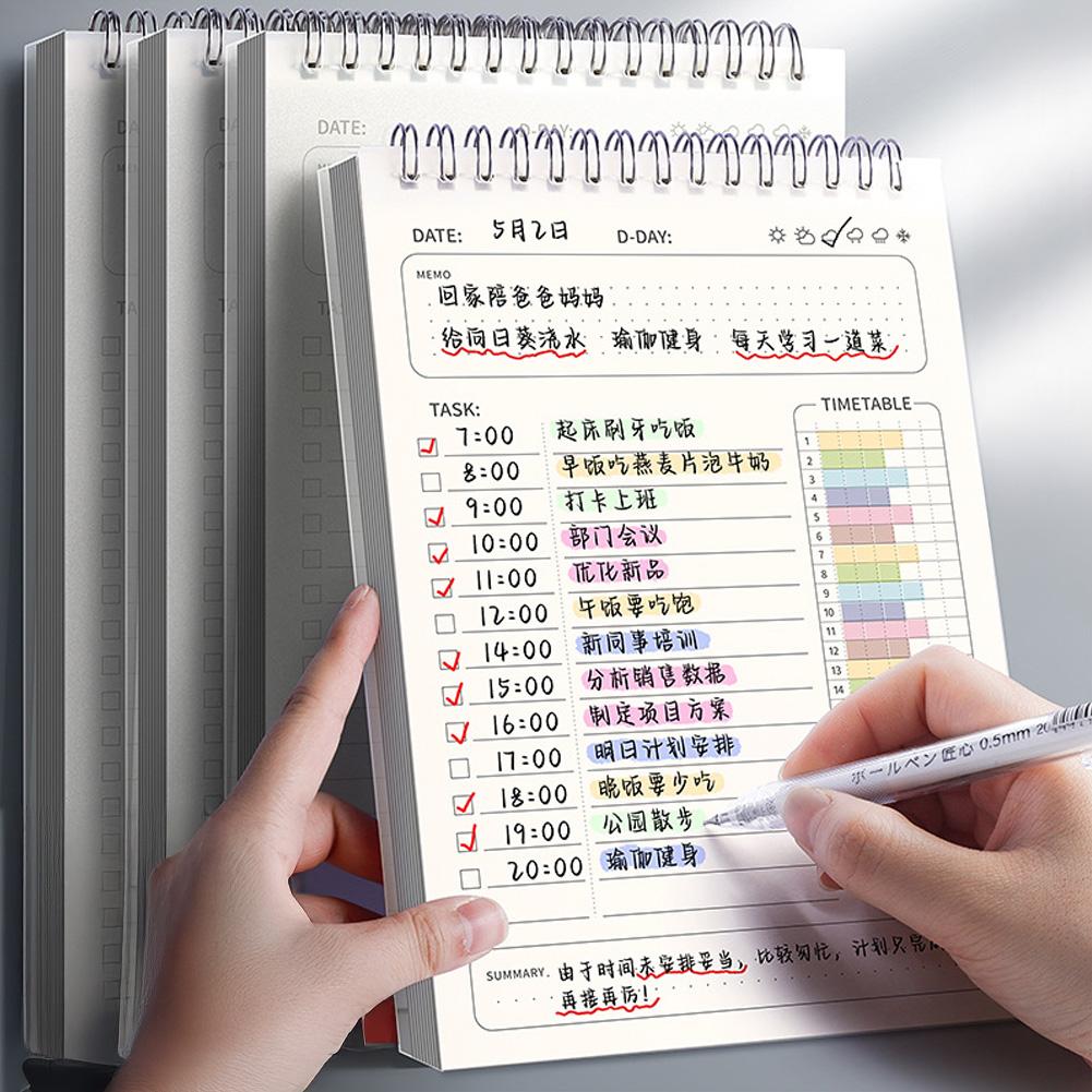 A5 Planner Agenda Spiral Notebook Daily Plan To Do List Notepad 160 Pages Coil Bound Schedule Office School Stationery Supplies