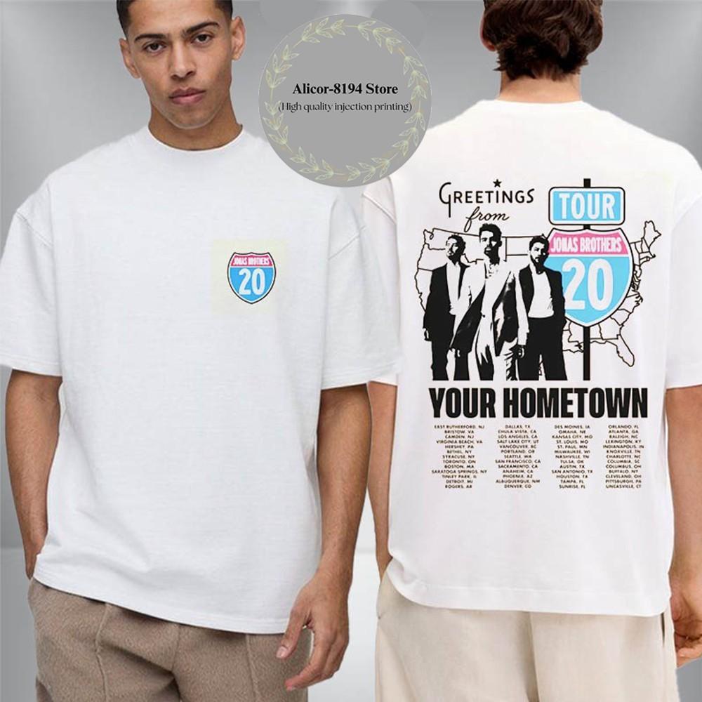 Jonas Brothers Greetings From Your Hometown Route 20 Tour 2025 T Shirt