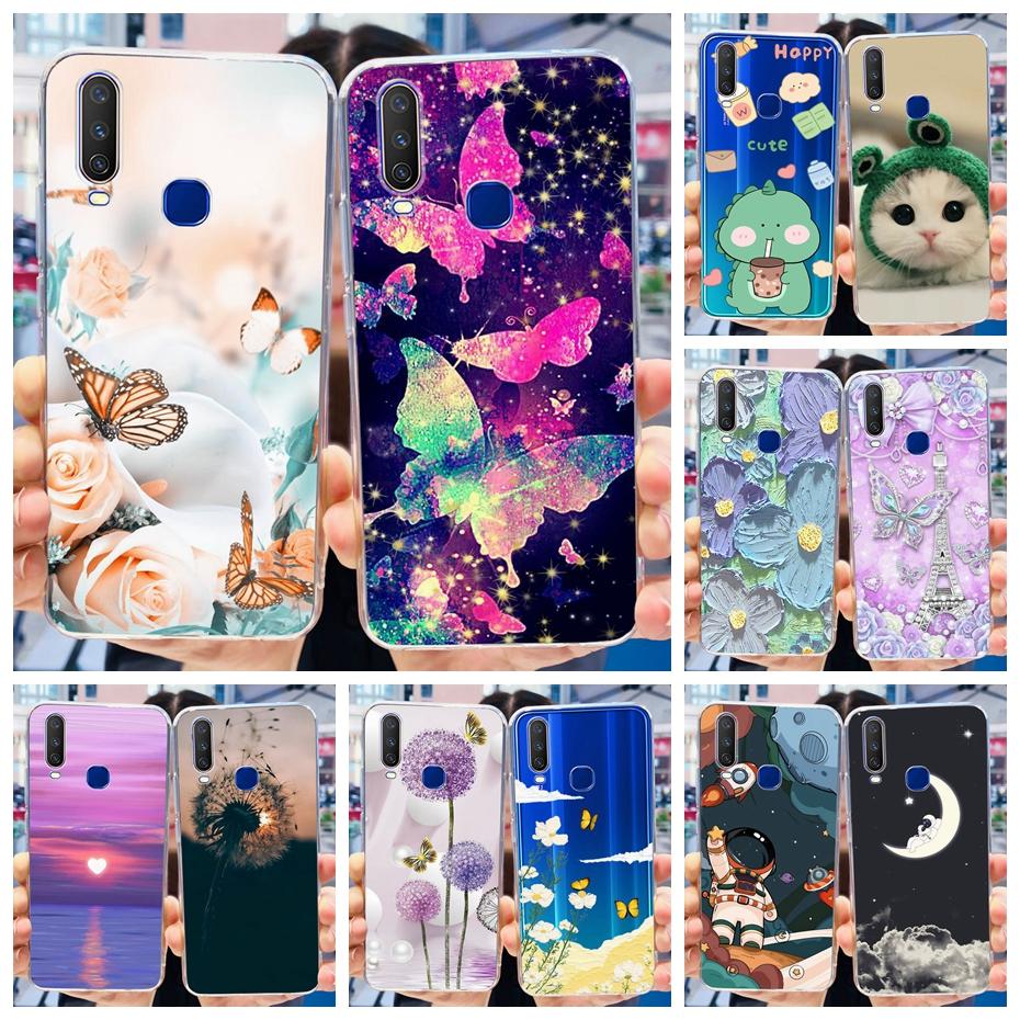 Чехол для телефона Vivo Y12 1904 1940 Модный с рисунком бабочки Мягкий силиконовый TPU чехол для Vivo Y17 Y15 Y12 1902 1901 Бампер