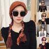 Long Braid Islamic Inner Hijab Caps Cotton Linen Headscarf Fashion Chemo Hat Women