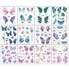 Художественные красочные переводные татуировки, временные татуировки, татуировка бабочки, блестящие наклейки для татуировок