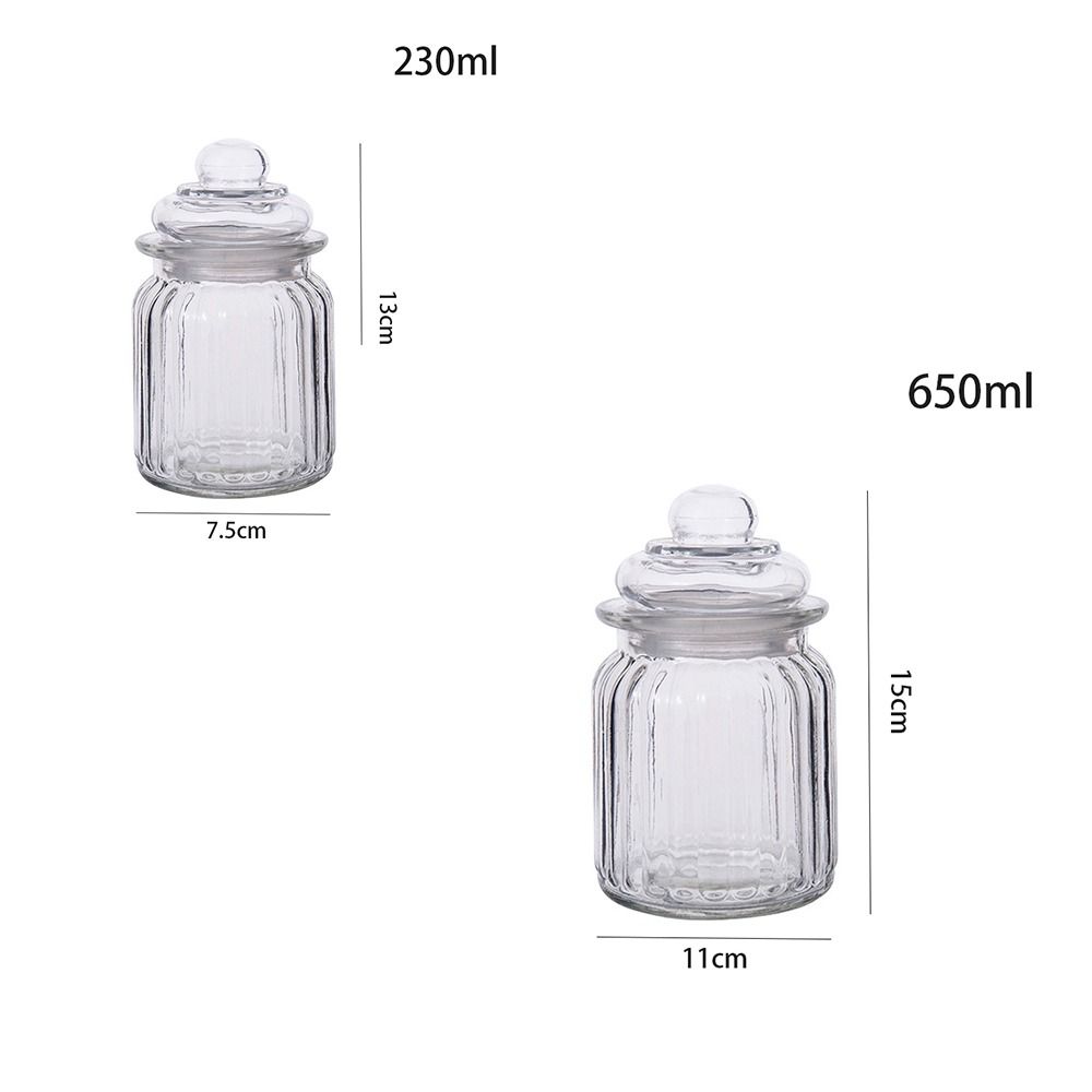 Кухонная стеклянная герметичная банка с вертикальными полосками и крышкой, банка для приправ, прозрачная стеклянная герметичная банка