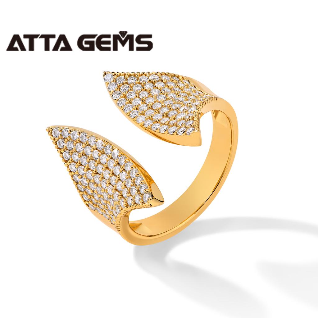 ATTA Classic Jewellery Silver 925 Rings With Special Design Pearl Wedding & Party Ring for Women 18K Gold Plated Silver Jewelry