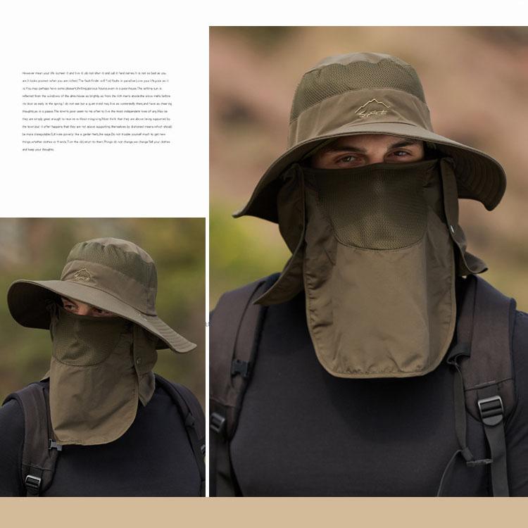 Fisherman's Hat Men's Sunshade Hat Summer Outdoor Quick-drying Sunscreen Hat Fishing Breathable Sun Hat Mask Cap