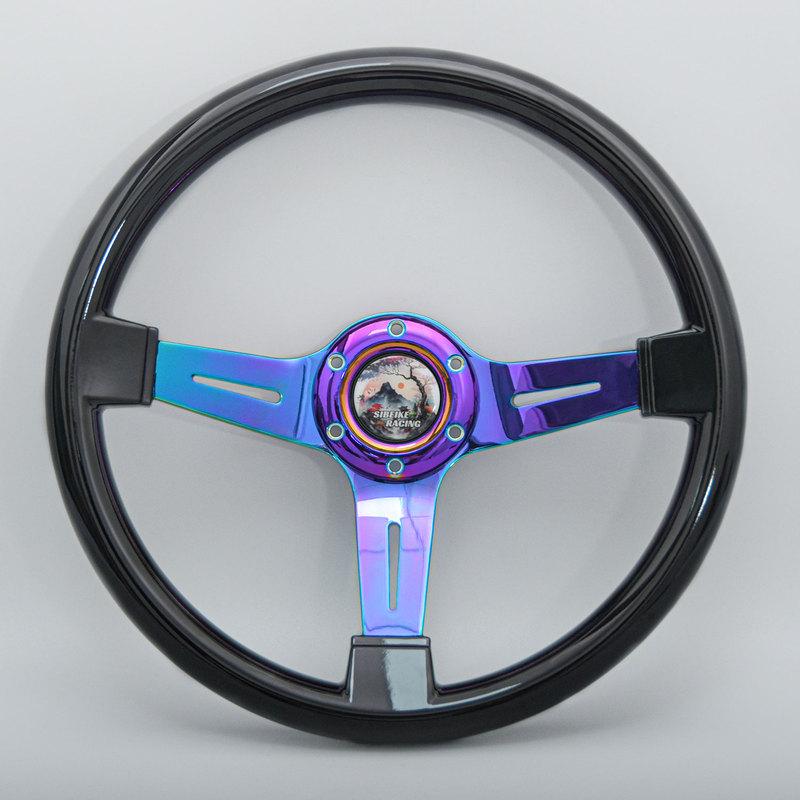 NEW JDM 14inch ABS Steering Wheel Neo Chrome Spoke Black White Pink Racing Sports Steering Wheel