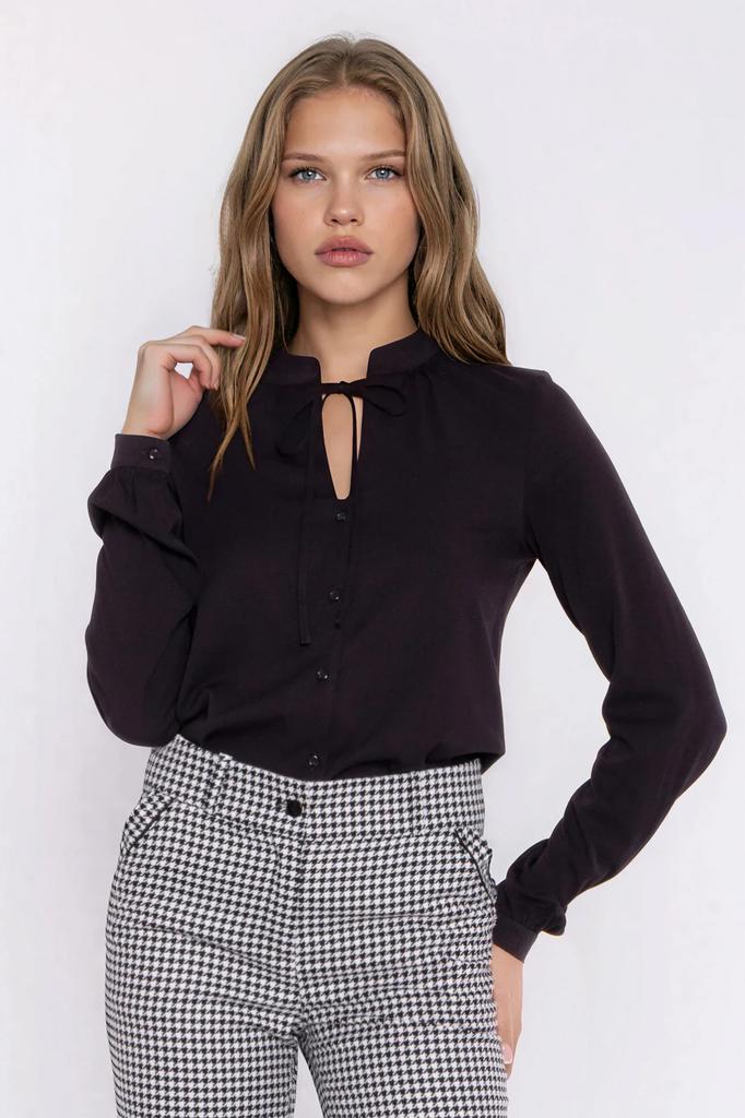 Tie Neck Blouse - Black 36