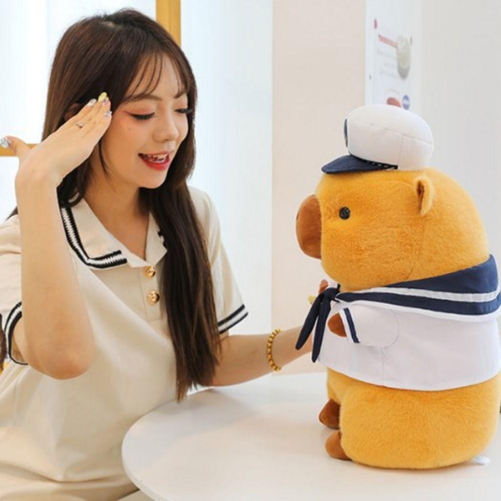 Cartoon Navy Sailor Capybara Doll Capybara Shape Animals Plush Toy Toy Gift