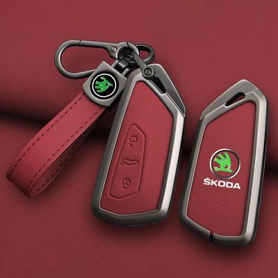 AFK1 Кожаный чехол-брелок для автомобильного ключа Полное покрытие Защитный держатель Оболочка Брелок Для Superb A7 Kodiaq Octavia A7 A8 Аксессуары для брелока