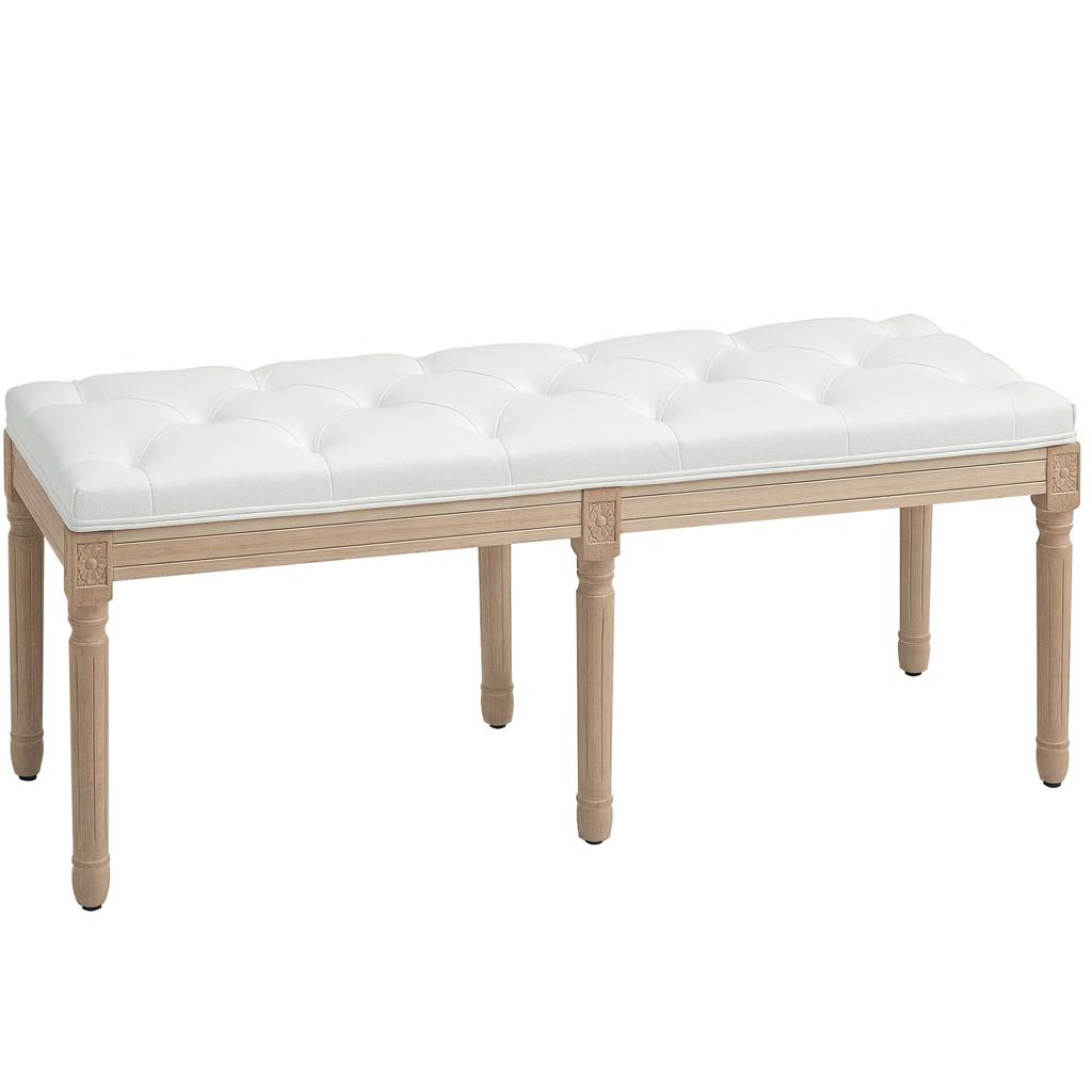 Vintage French Look Bed End Bench - Cream White