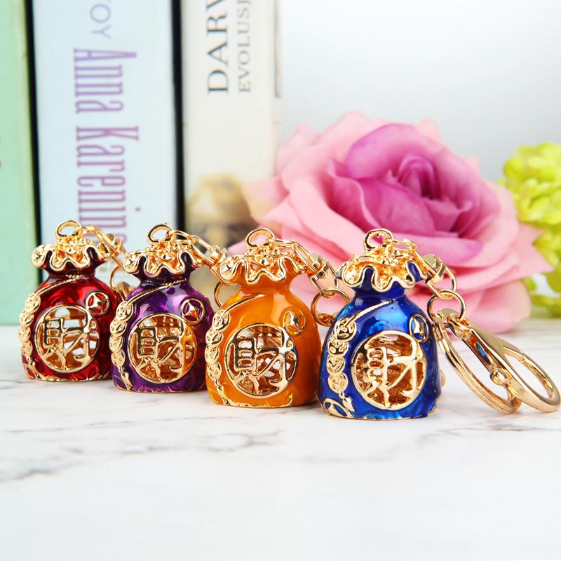 Chinese Style Lucky Money Bag Keychain - Korean Version Creative Pendant for Women