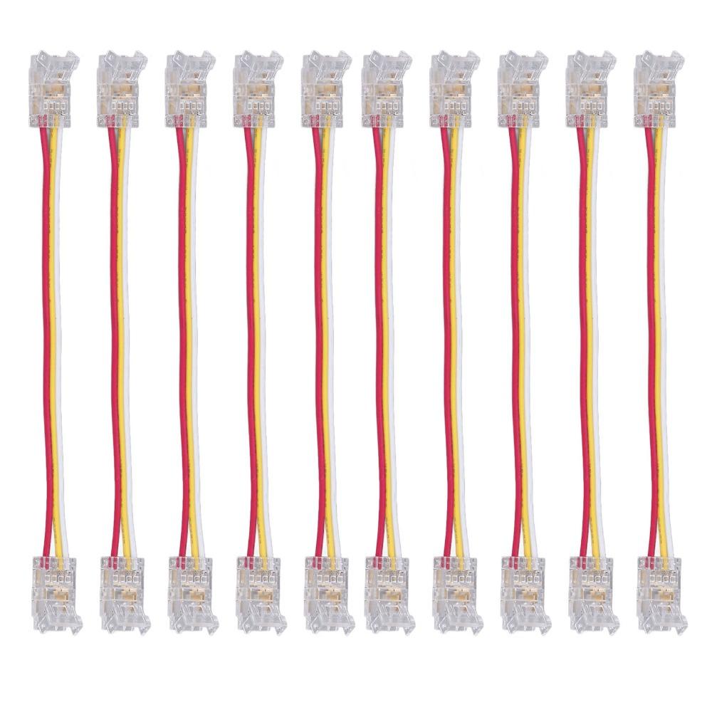 10pcs 8mm/10mm LED Light Strip Connectors 3Pin Light Strip Connectors For Home