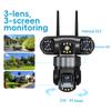 WIFI IP 8K 15MP HD Three Lens PTZ Outdoor Motion Detection Security Camera Waterproof Surveillance CCTV V380