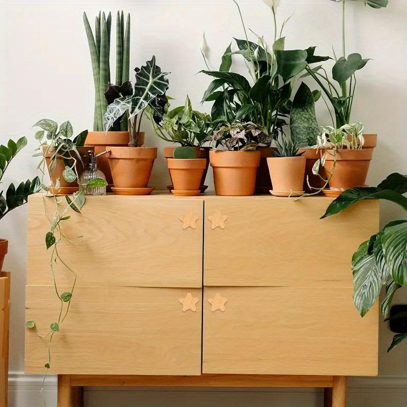 Богемные ручки для ящиков в форме звезды, 6 шт., деревянные ручки из бука для шкафов/ящиков/тумбочек, с винтами