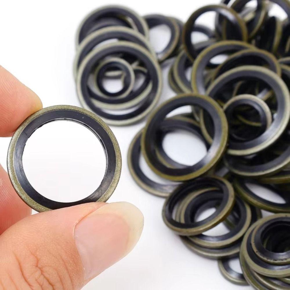 130Pcs Bonded Seal Gasket Car Oil Pan Drain Gasket Kit Automotive Repair