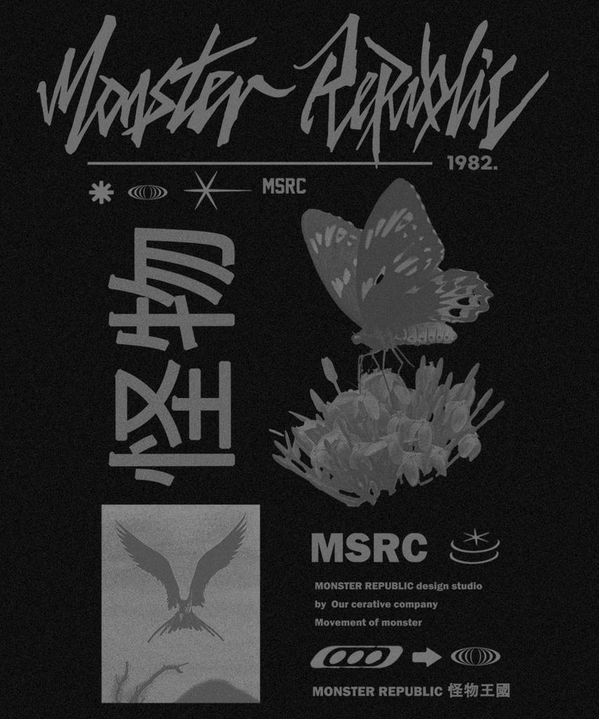 MONSTER REPUBLIC Серо-пепельная футболка Черная