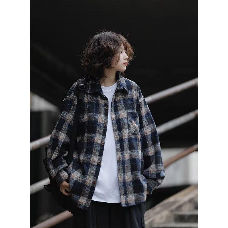 2024 Letter Long Sleeve Shirt Japanese Hong Kong Style Ins Loose Shirt Boys Summer Trendy Versatile Casual Coat