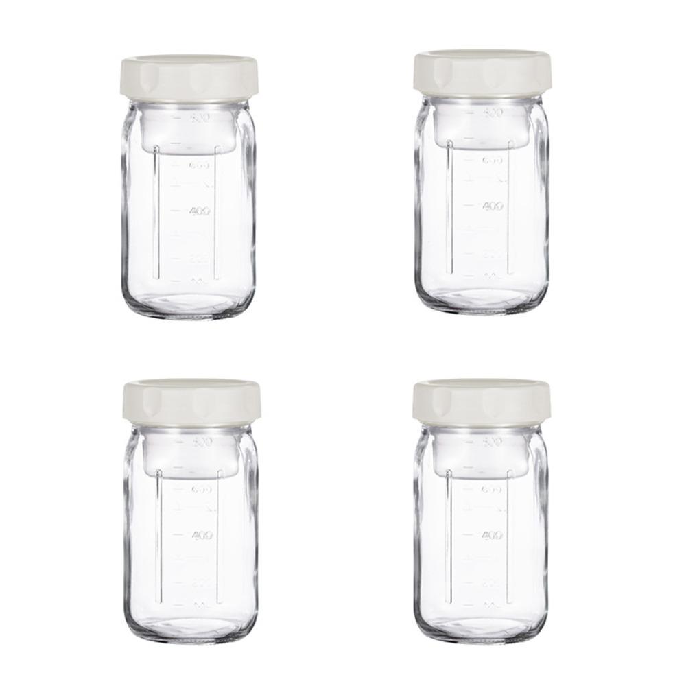4 Pack 32 Oz Glass Salad Jars Built-in Sauce Cup with Scale Marking Mason Jars Wet and Dry Separation Leak-proof Oatmeal Cup