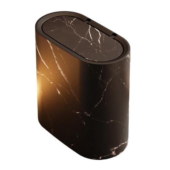 Современная корзина для мусора, большая емкость, мраморный узор, мусорное ведро, многоцелевое использование, ванная комната, узкая, маленькая