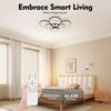 Smart Dimmable 140W LED Ceiling Light Remote Control 8 Rings Stepless Dimming & Color Temp for Living Room Bedroom