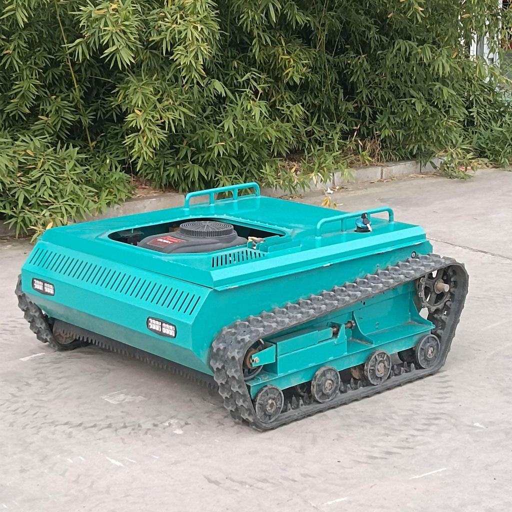 Tracked Remote Control Multi-Terrain Lawn Mower for Landscaping and Weed Trimming