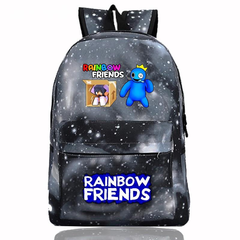 Мультяшный школьный рюкзак Rainbow Friends для детей, мальчиков и девочек, легкий, из ткани Оксфорд, для книг, с эргономичными лямками
