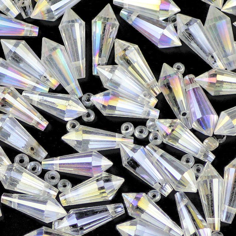 AB Color Glass Spacer Long Cone Waterdrop Shape Austrian Crystal Loose Beads 6*15MM 50pcs For DIY Jewelry Making Bracelets