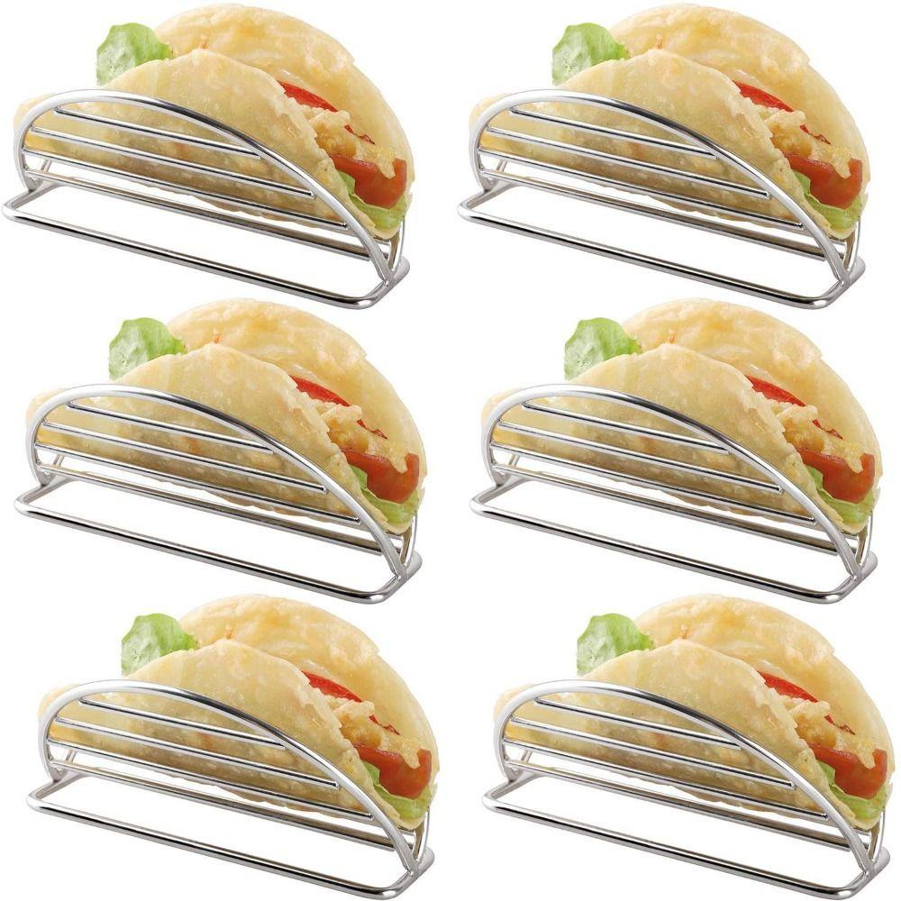 Handle Stainless Steel Wave Shaped Kitchen Tools Tray Plate Taco Holder Taco Shell Stand