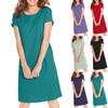 Женские летние платья, повседневные сарафаны с коротким рукавом и круглым вырезом, купальник, простое свободное платье