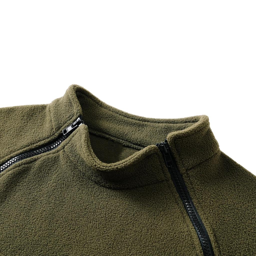 Мужская флисовая куртка-свитшот, военный пуловер, толстая теплая с длинным рукавом на молнии, зимний топ