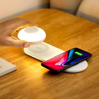 Ночной светильник для спальни с USB-зарядкой, беспроводной для iPhone, Samsung, Huawei, лампа для защиты глаз, интеллектуальный светодиодный датчик света