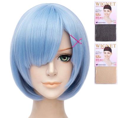 Косплей Парик Re:ZERO - Начало жизни в другом мире - Re:ZERO Rem Short Light Blue светло-голубой и белый парик Mercier сетка набор из 2 шт.