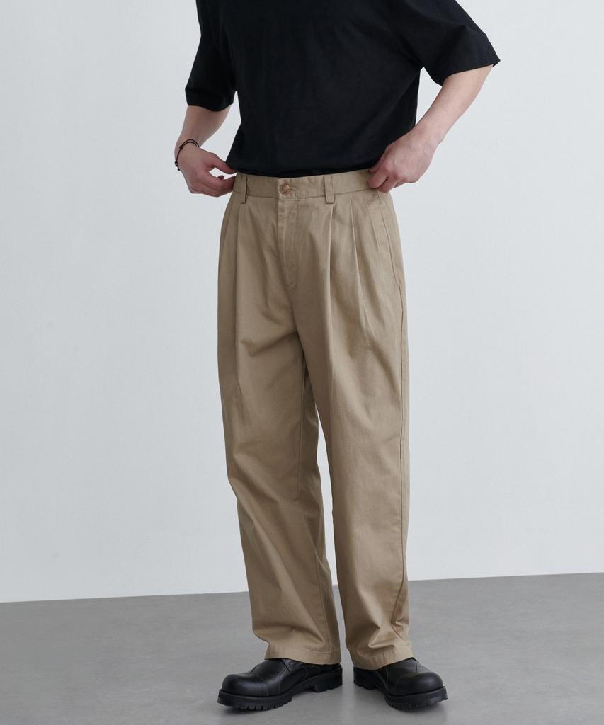 MUSINSA STANDARD Three-Pleated Semi-Balloon Chino Pants [Beige]