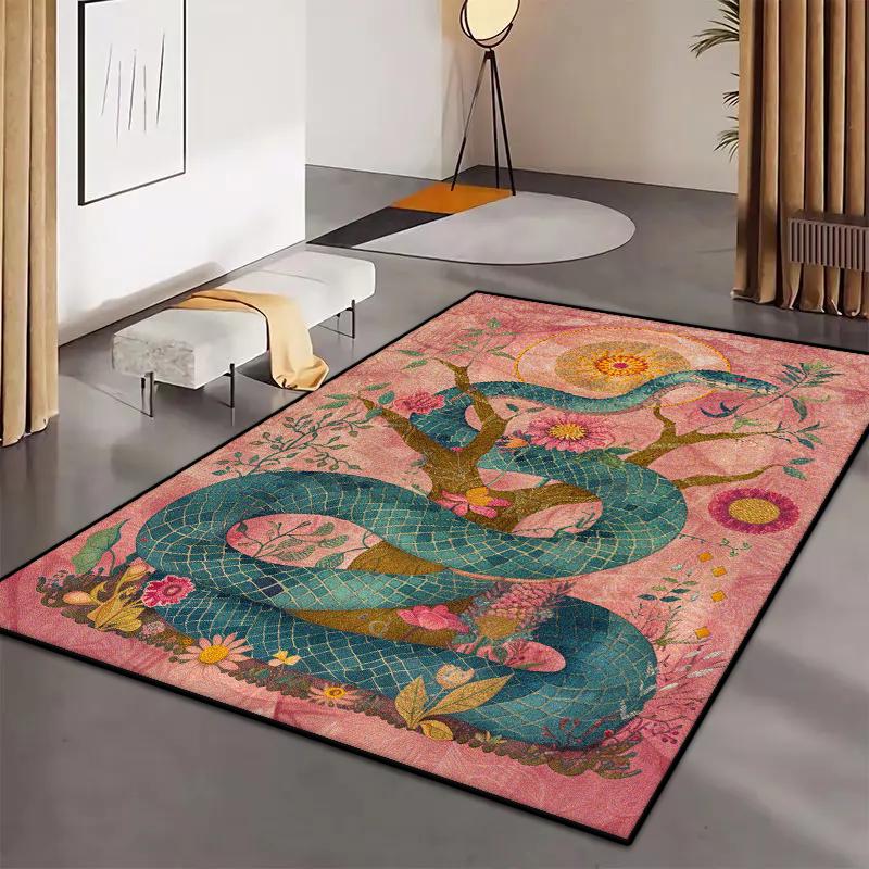 American Abstract Living Room Carpet Modern Decoration Bedroom Bedside Large Rugs Easy Clean Bathroom Non-slip Entrance Door Mat