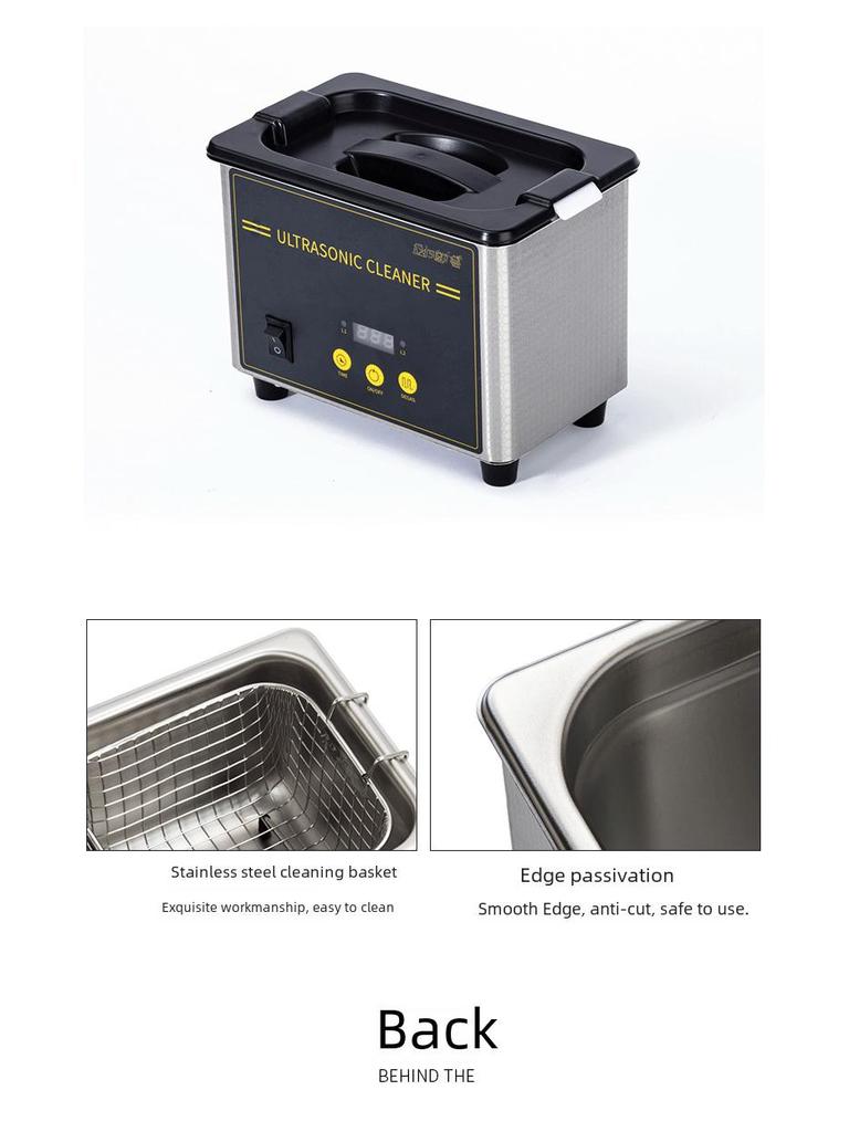 Компактный ультразвуковой очиститель объемом 0,8 л для очков, часов, зубных протезов, ювелирных изделий, материнских плат и лабораторного использования